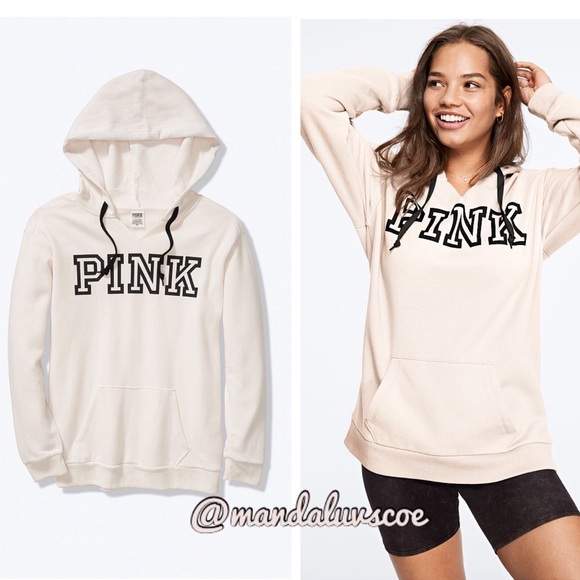 PINK Victoria's Secret Tops - NEW💕VS PINK WHITE EVERYDAY NOTCH NECK PULLOVER
